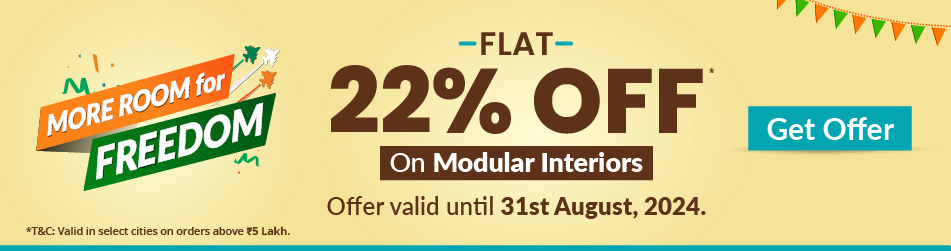 Ưu đãi của DesignCafe: Giảm giá 22% cho Nội thất mô-đun